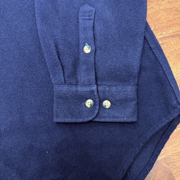 Vtg Tommy Hilfiger Wool Blend Blue Button Down Shirt Pocket Crest Men's XL - Picture 3 of 12